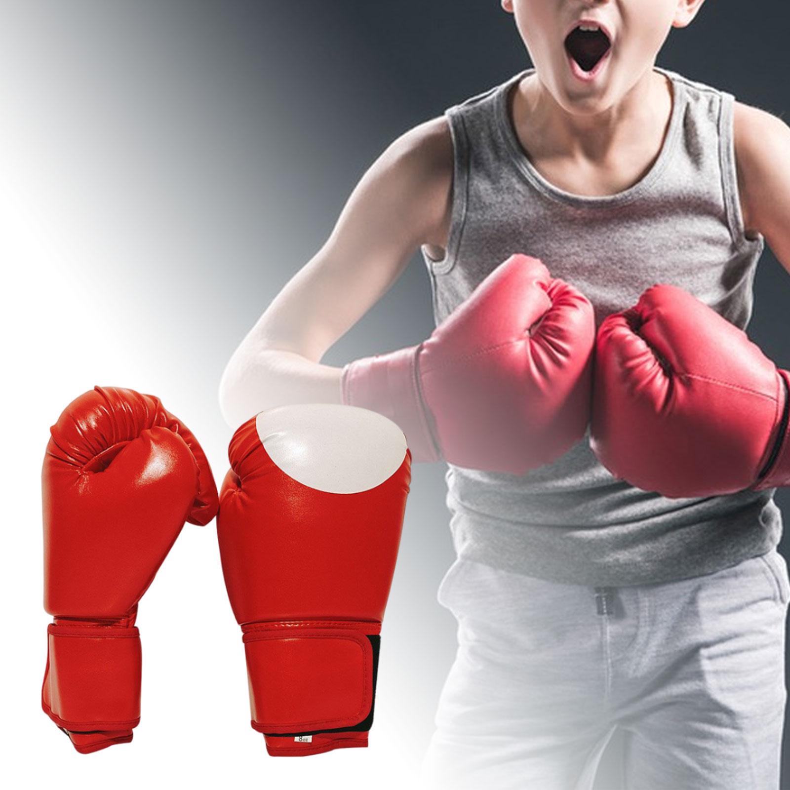 Kids Boxing Glove Training Sparring Gloves Sturdy for Striking Red 6oz