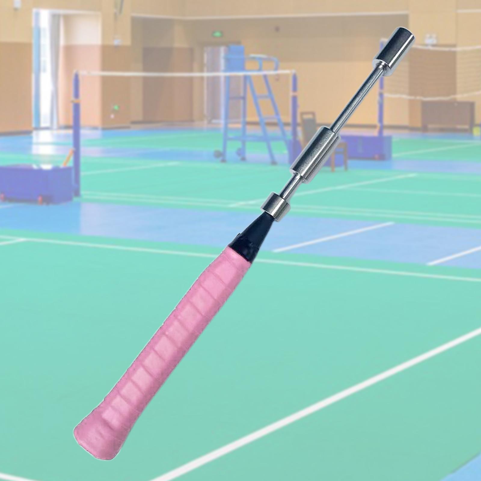 Badminton Racket Swing Trainer Pole Badminton Trainer for Power pink