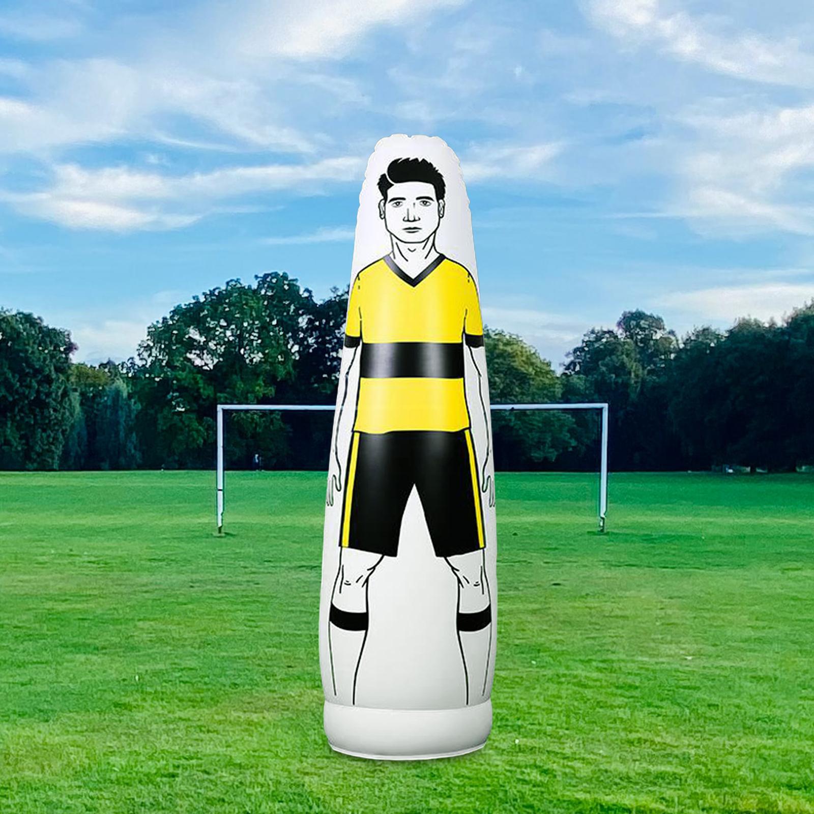 Inflatable Football Training Dummy Defender Wall Durable Boxing Punching Bag yellow 160cm