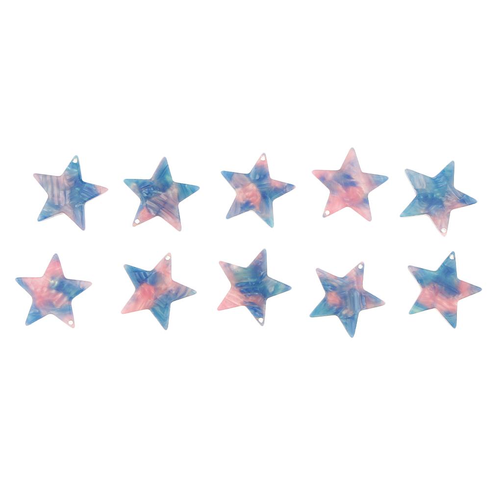 10Pcs Bulk Star Earring Bracelet DIY Jewelry Finding Making Craft Deep Blue