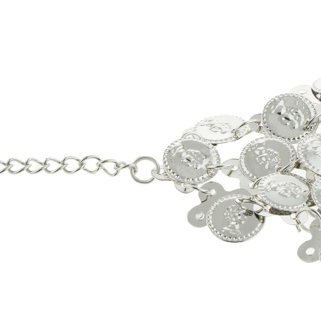 3xBelly Dancing Bracelet with Finger Ring Indian Dance Fashion Jewelry Silver