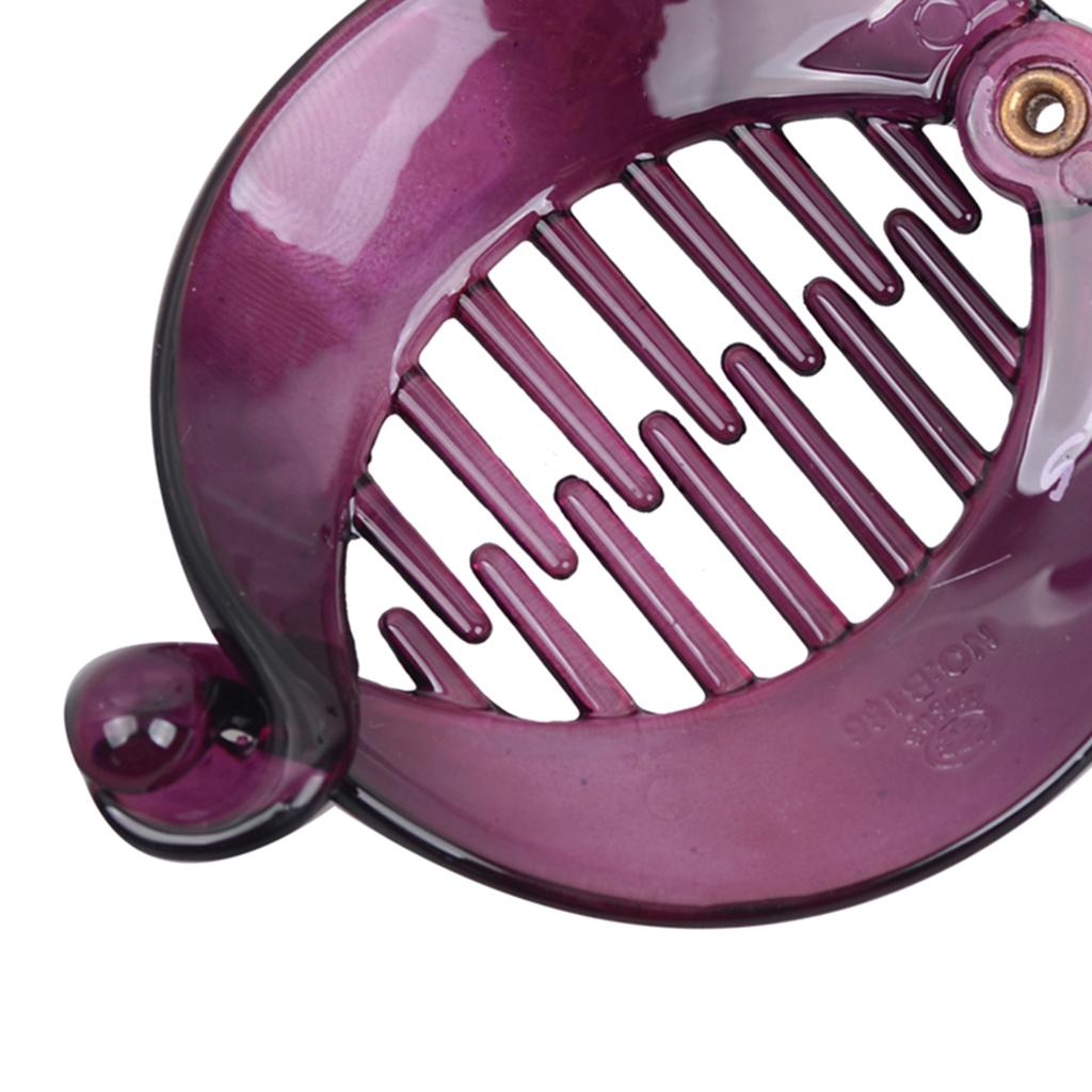 4pcs Women Banana Clip Hair Comb Round Ponytail Holder Interlocking Combs