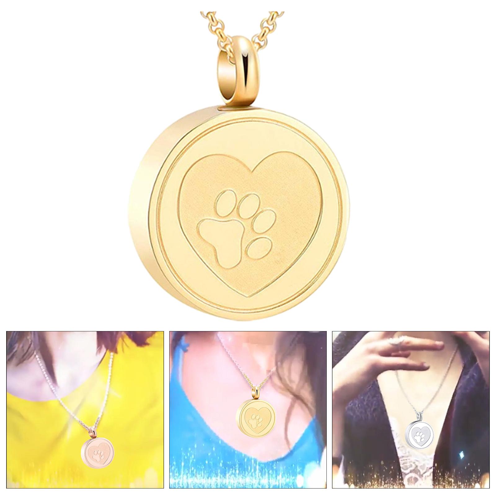 Pet Ashes Cremation Jewelry Urn Necklace ,High Polished Surface Golden