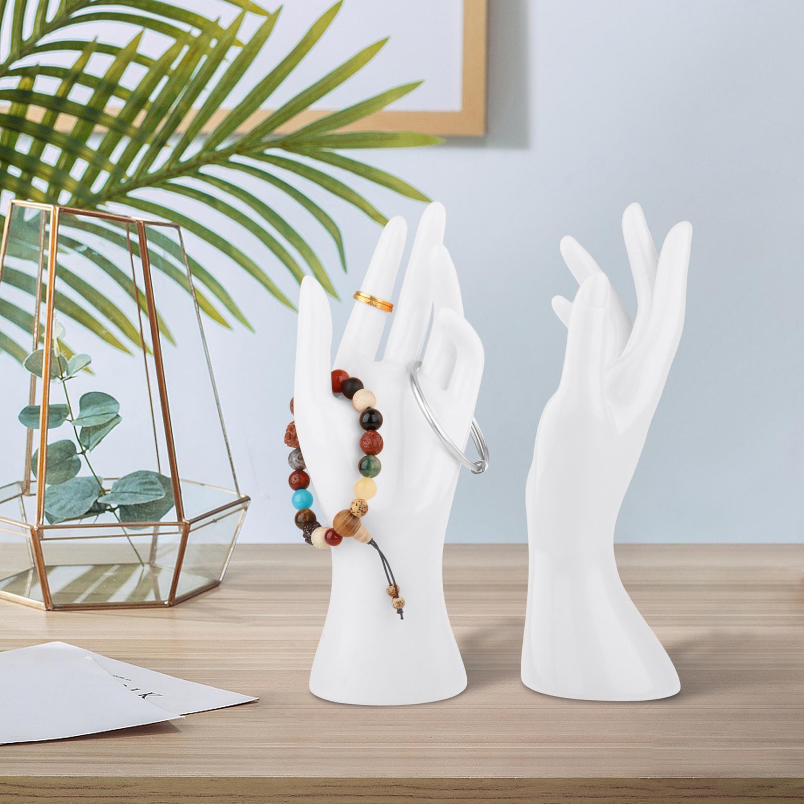 1Pair Female Mannequin Hand Multifunctional for Finger Ring Photograph Props White