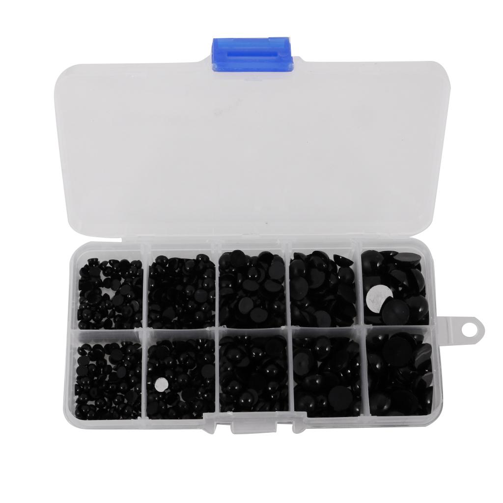 760 Pieces Round Flat Black Eyes Safety Plastic