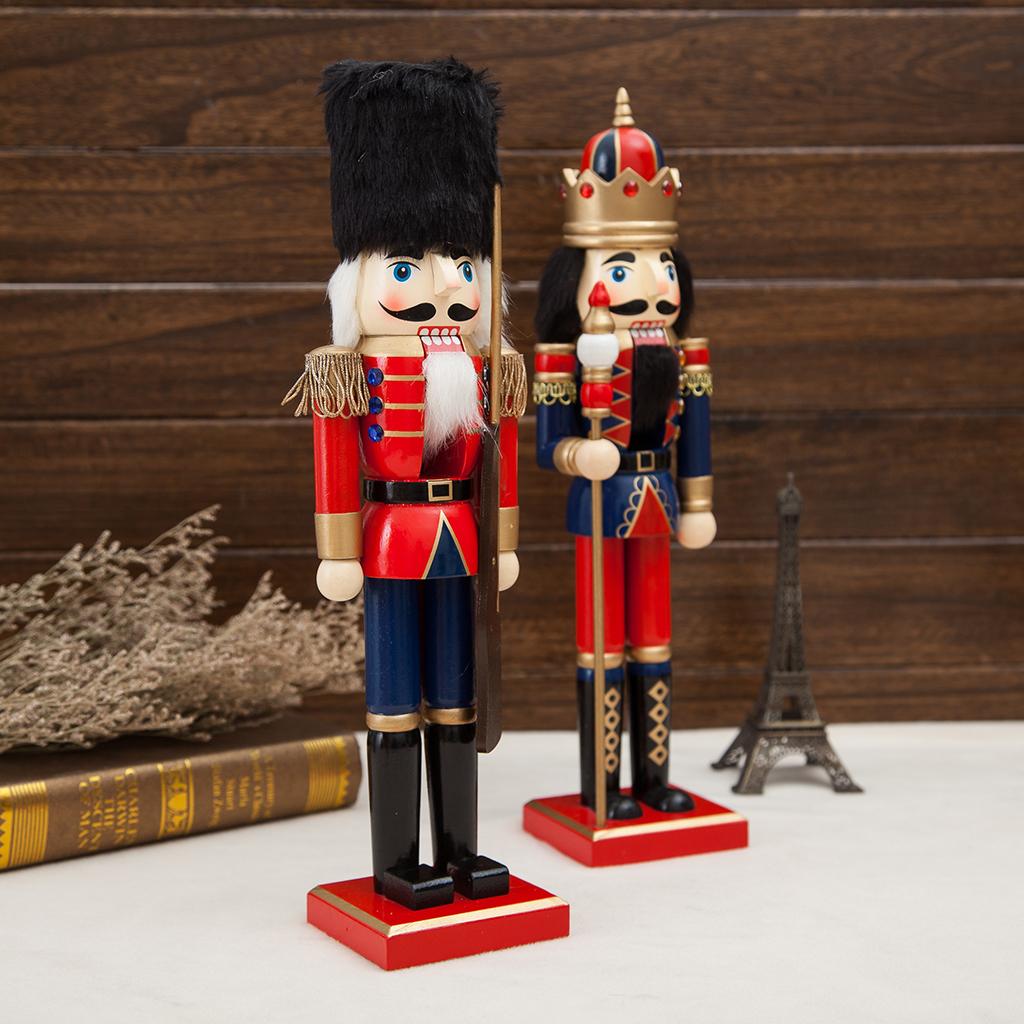 Assorted Wooden Nutcracker Walnut Soldier Statue Figure Festival