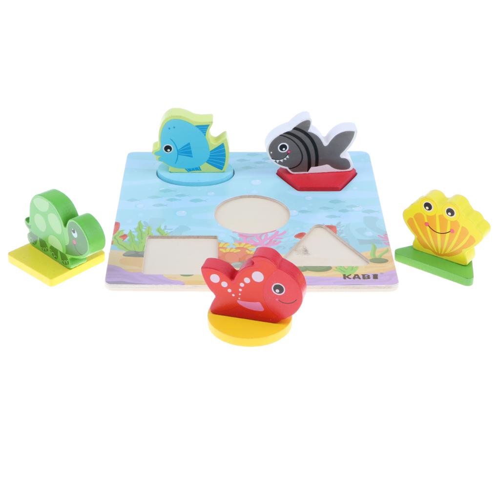 Wooden 3D Jigsaw Puzzle Baby Toddler Educational Learning Toy - Ocean
