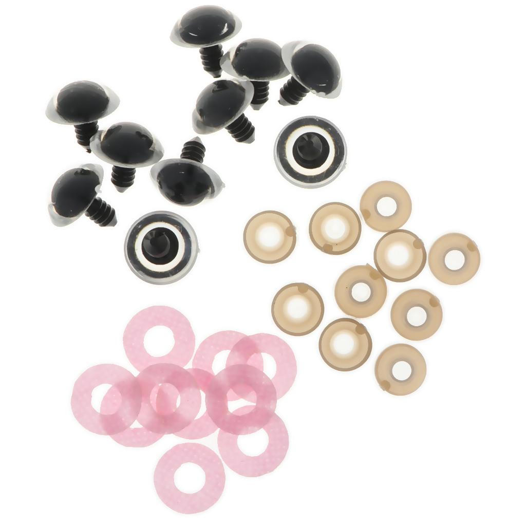 20pcs Plastic Safety Toy Eyes Glitter Nonwovens Washer 20mm 24mm 