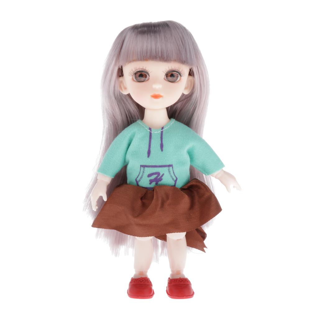 Fashion Dressing 16cm Mini Doll Girl Toy Purple