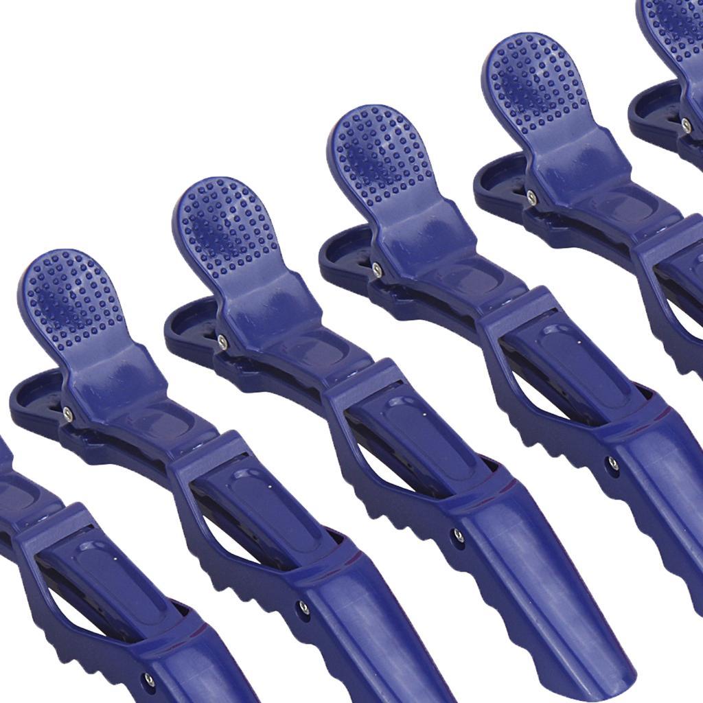 6Pcs Professional Hair Sectioning Clips Duckbill Clamp Extra Large Blue