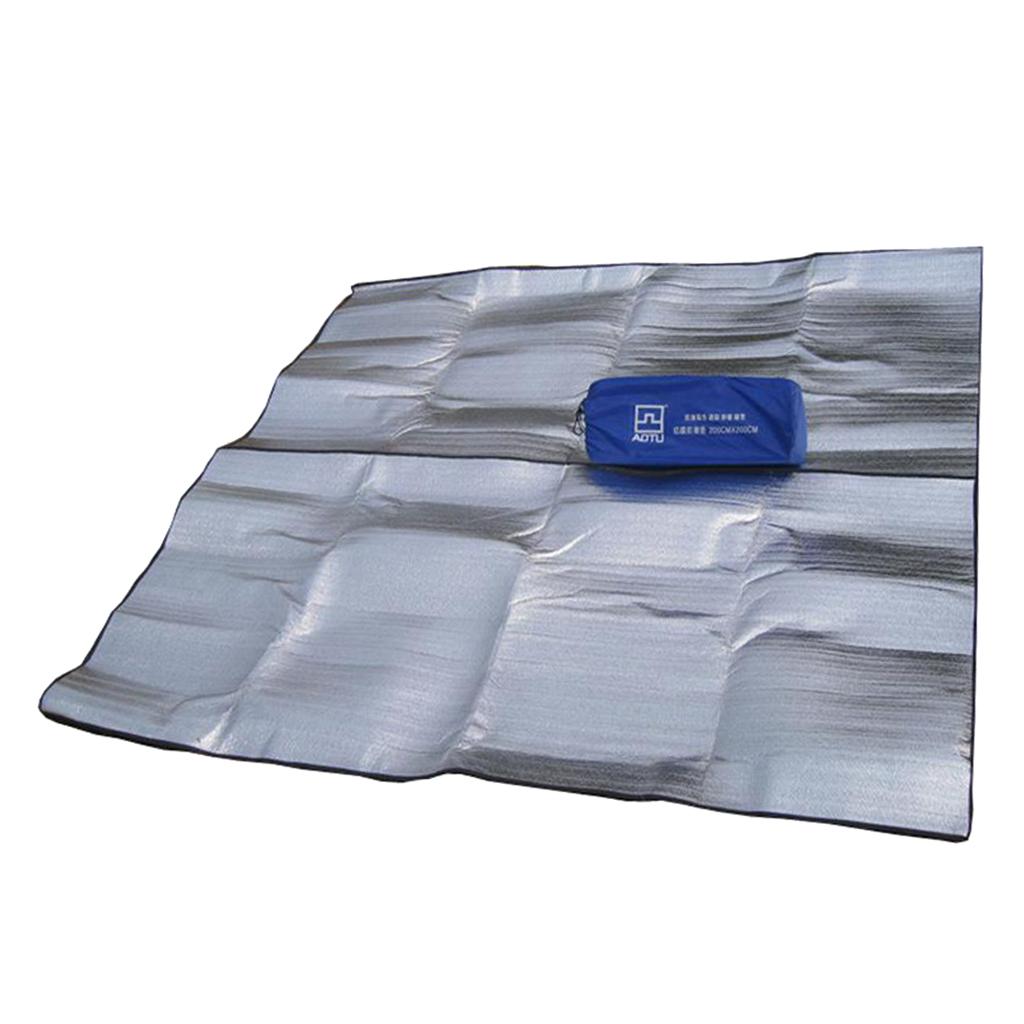 200x200cm Dual Side Aluminum Foil Camping Blanket Folding Outdoor Pad Hiking