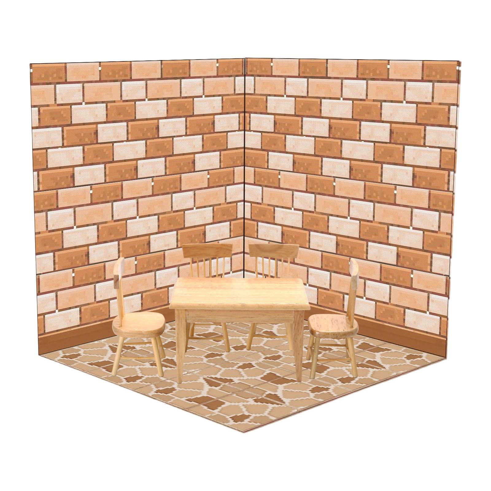 2Pcs 1:12 Backdrop Scene Model Collection Layout Bathroom Kitchen