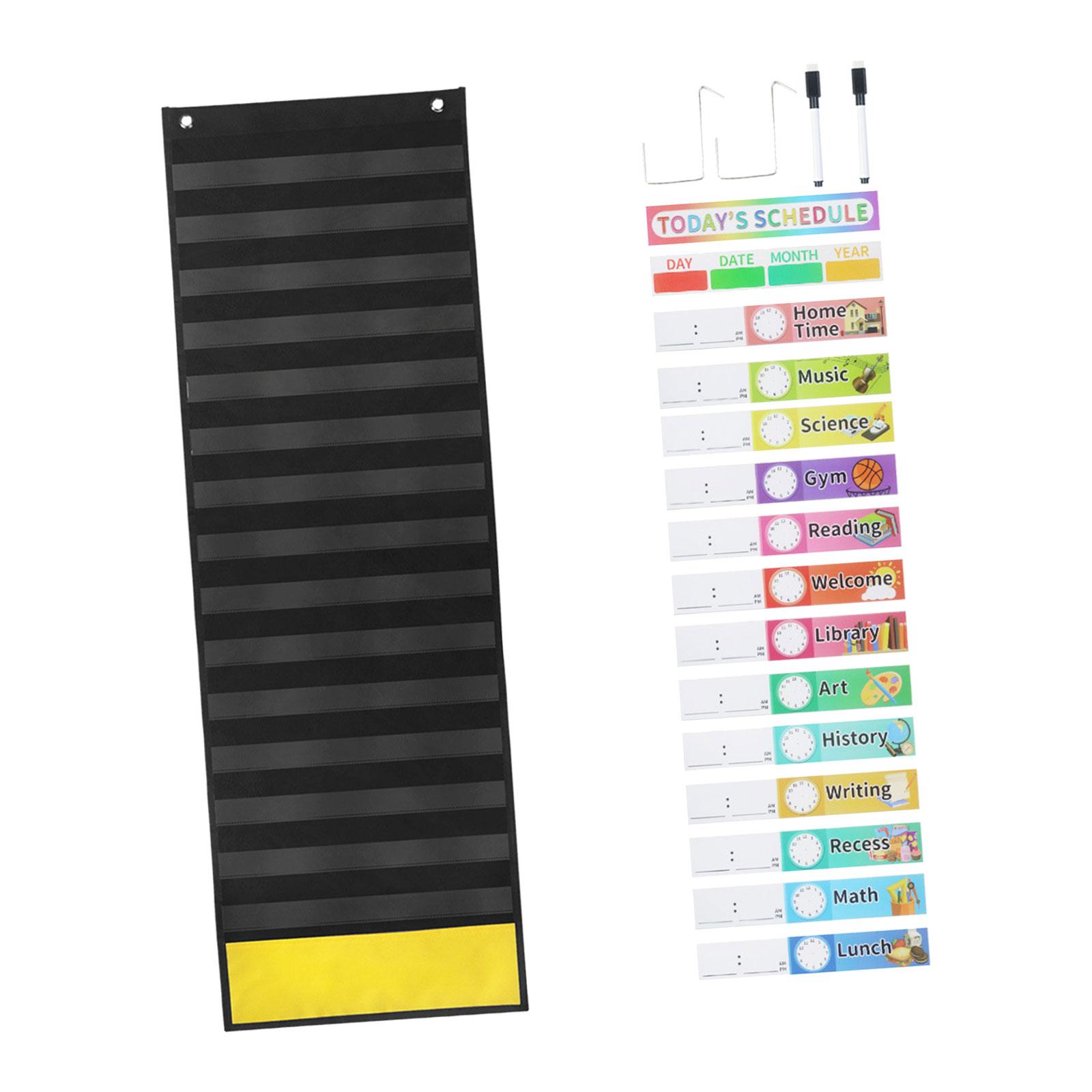 Schedule Pocket Chart Black