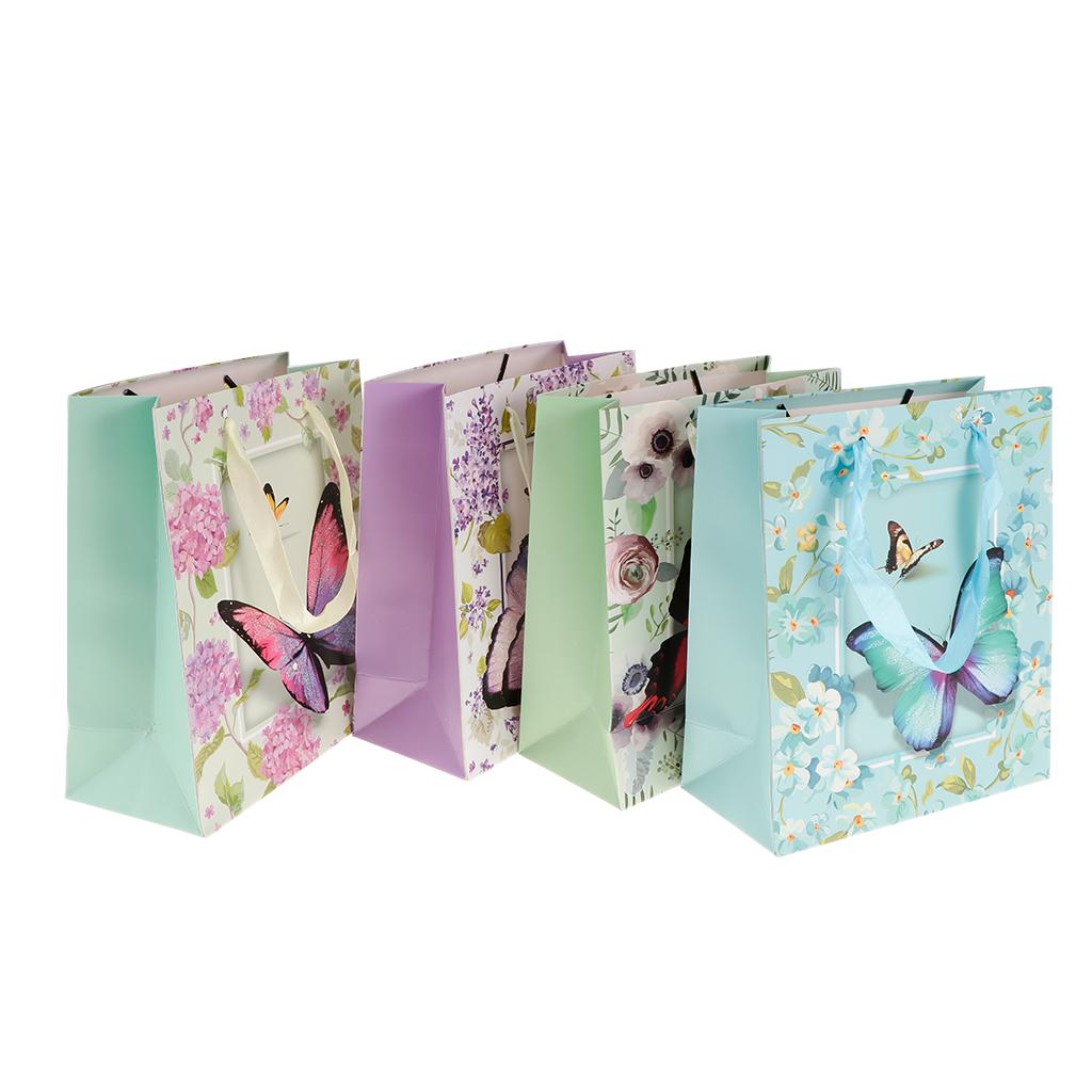 12pcs Christmas Gift Bags with Handle Tote Bags Wedding Favors Butterfly