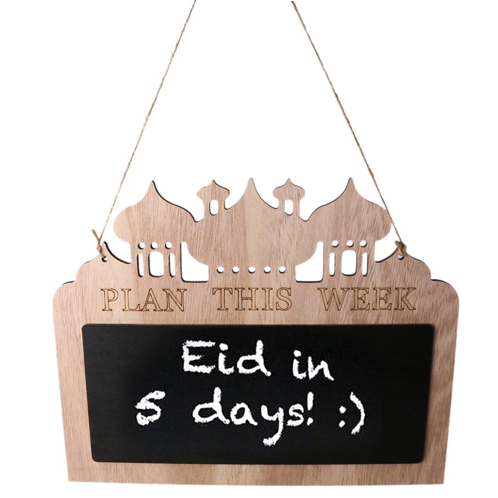 Eid Ramadan Wooden Hanging Blackboard Chalkboard Prayer Decoration Gifts