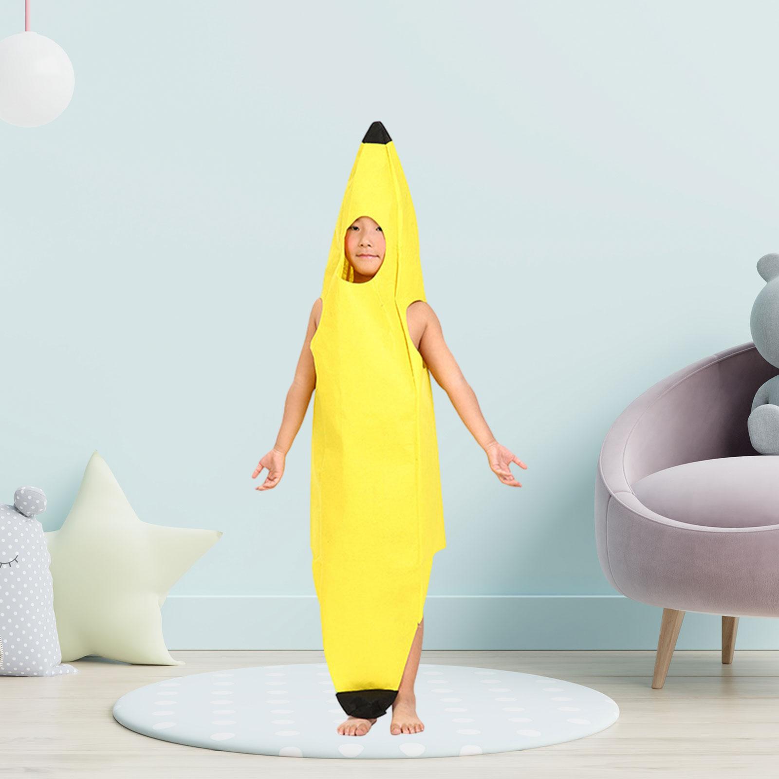 3xBanana Costume Cute Fancy Dress Fruit Costumes Banana Suit Portable Cosplay