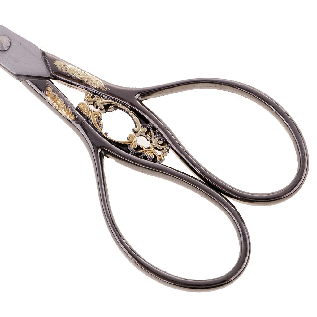 2Pcs Stainless Steel European Vintage Floral Scissors Tailor Sewing