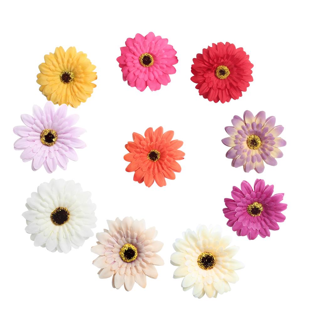 6x10 Pieces Artificial Gerbera Daisy Flowers Heads for DIY mixed