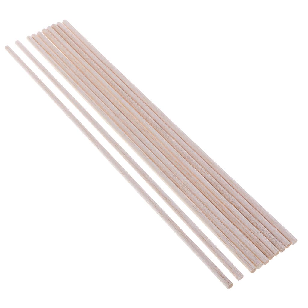 2xBalsa Wood Stick Unfinished DIY Wood Modelling Stick 10pcs 300mm
