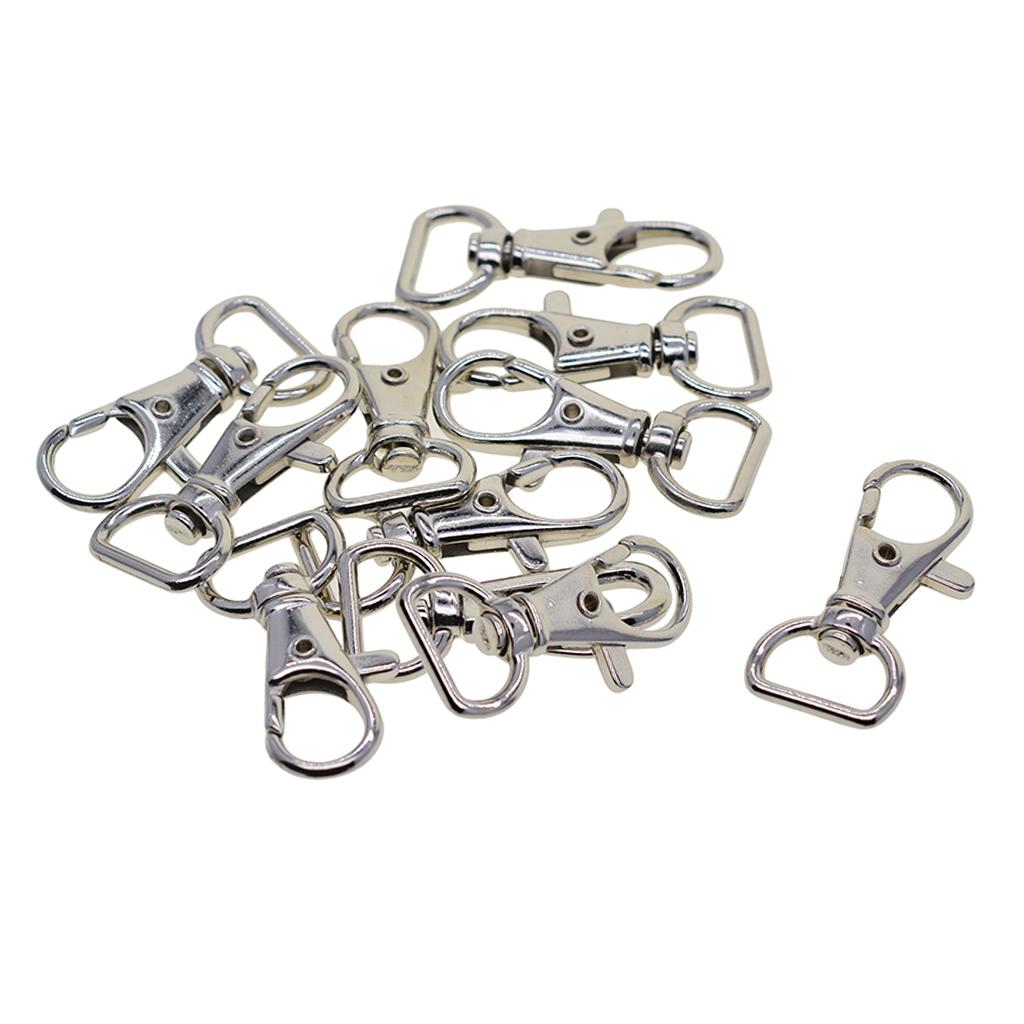 10 Pieces Metal Swivel Lanyard Snap Hook with Key Rings