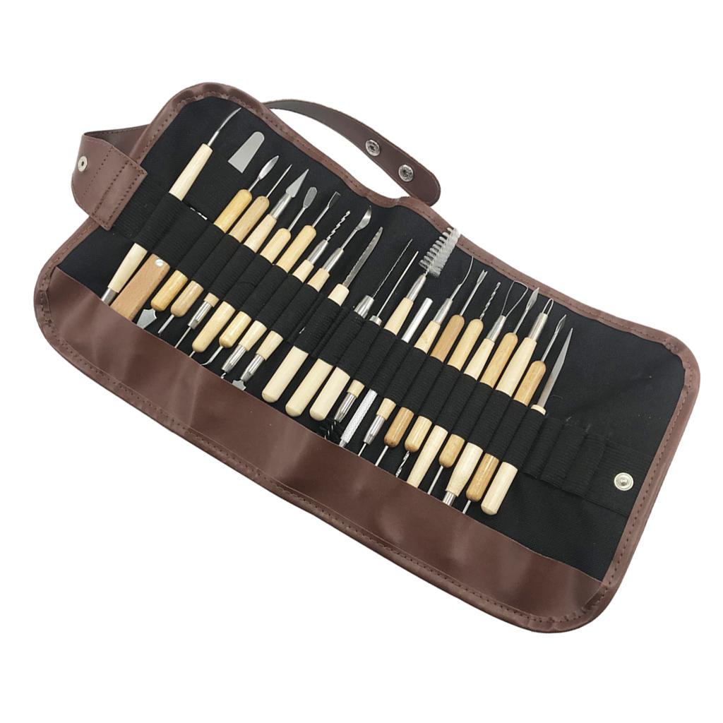 22pcs Wood Clay Sculpting Set Wax Carving Pottery Tools Shaper 