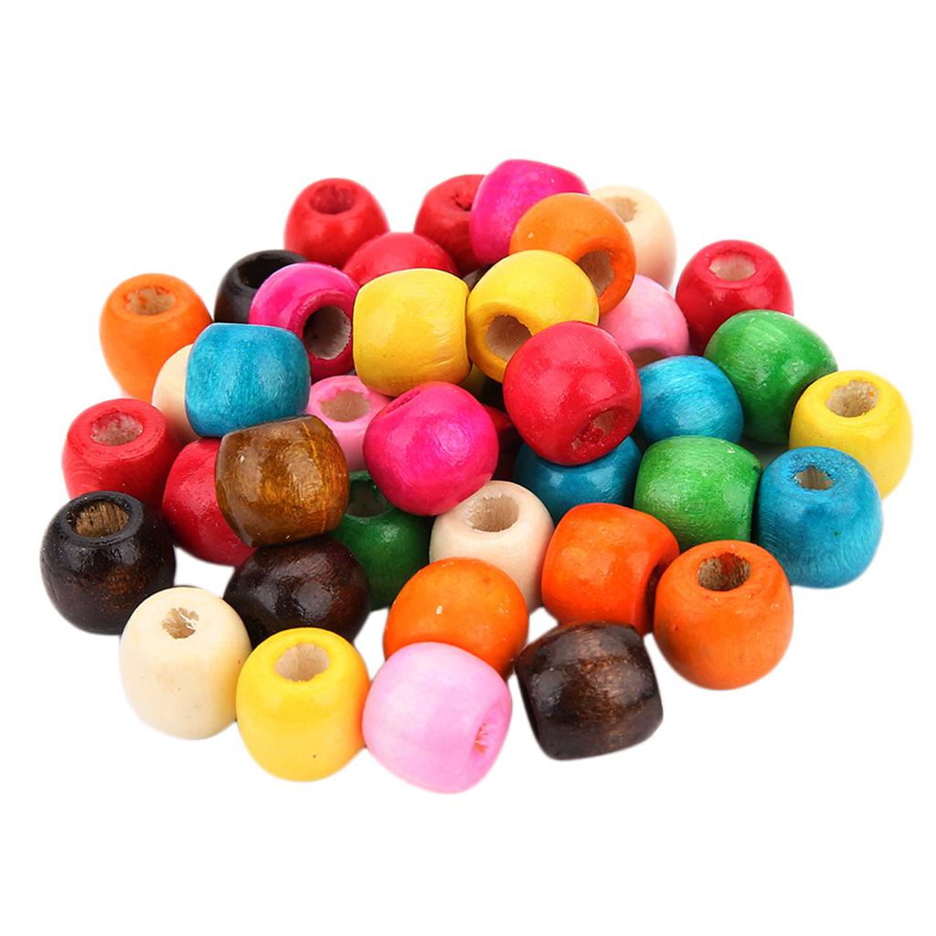 Round Wood Beads Metallic Color