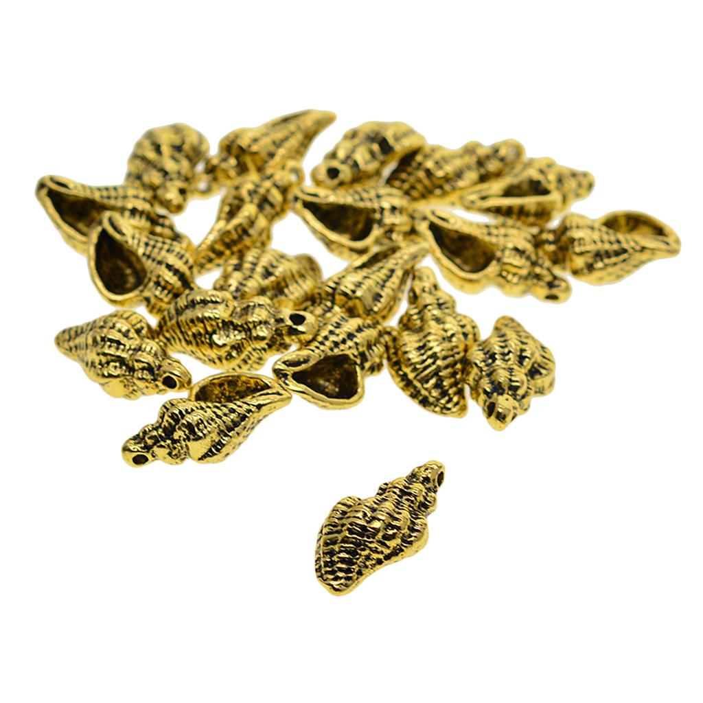 20pcs Antique 3D nautical SEA Conch charms pendant DIY Making Golden