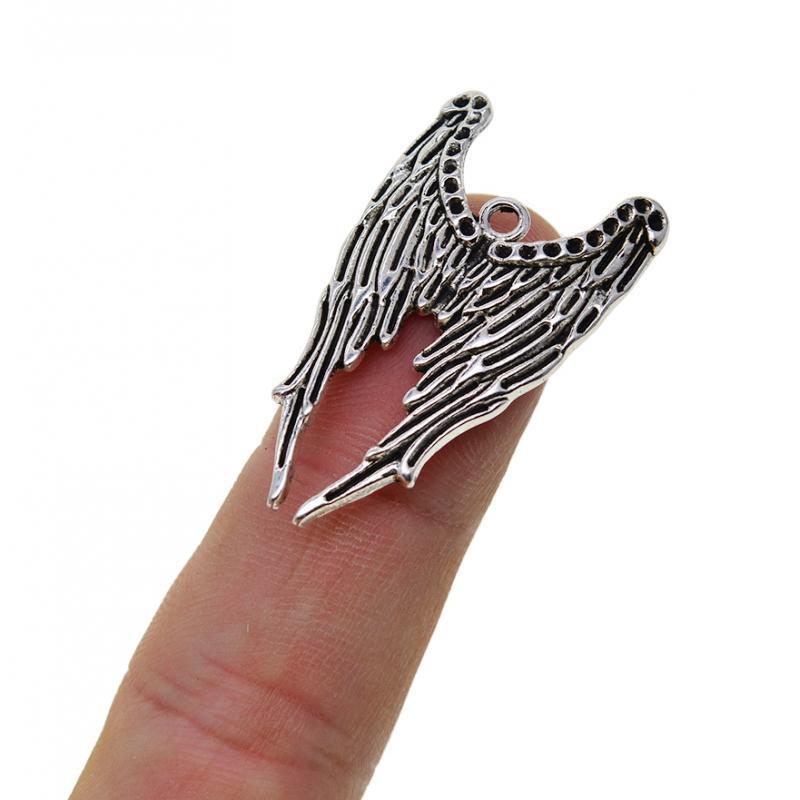 2x10pcs Tibetan Silver Large Angel Wing Charms Pendants Bookmark 38x22mm