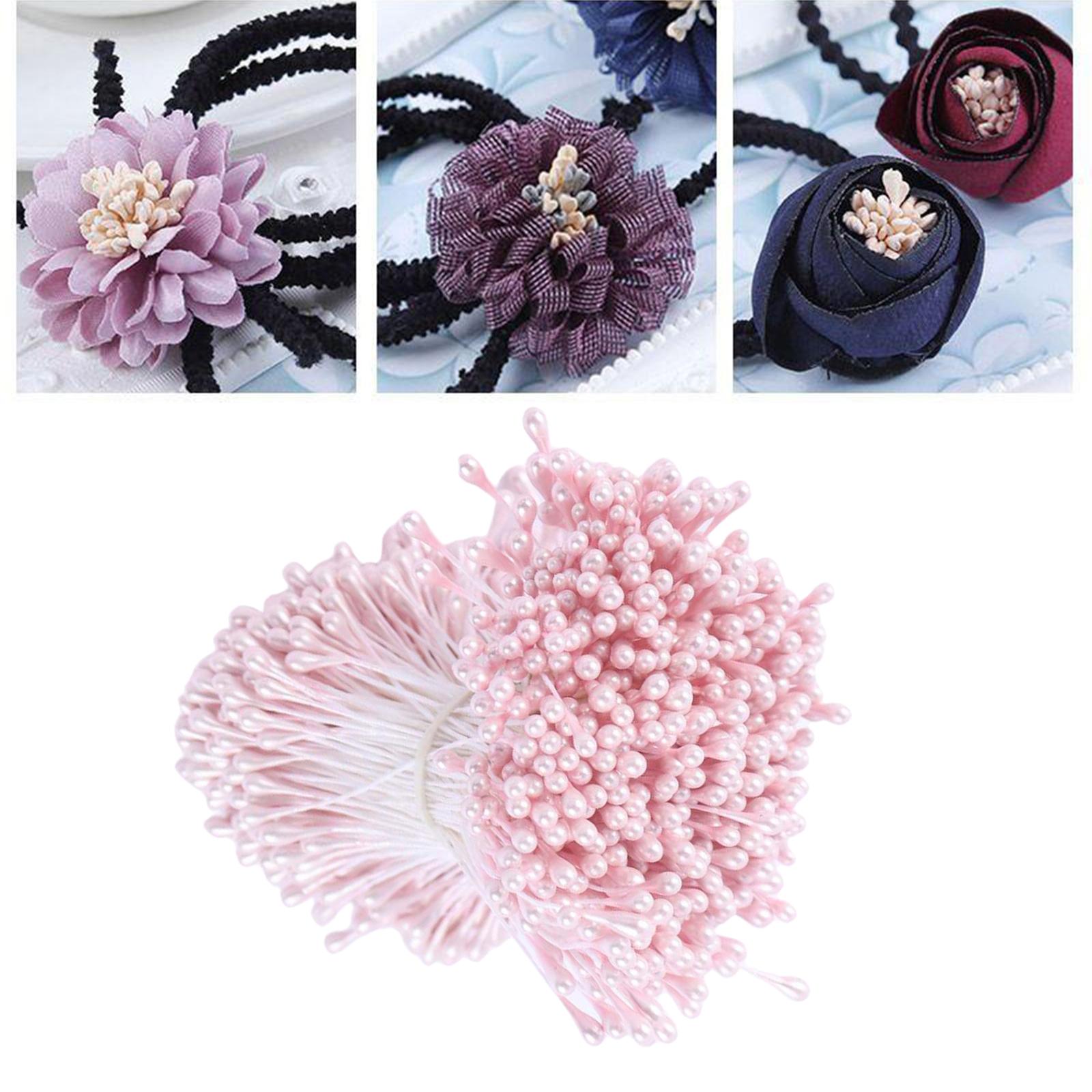 1800Pcs Artificial Flower Stamen Double Head Floral Craft DIY- 3mm Pink