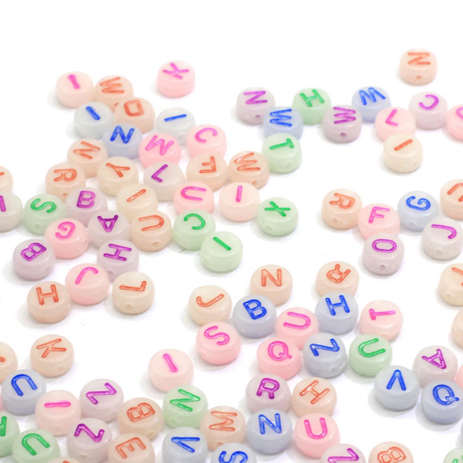 500pcs Acrylic Beads 7mm Necklace Jewelry Making Crafting Supplies Letters