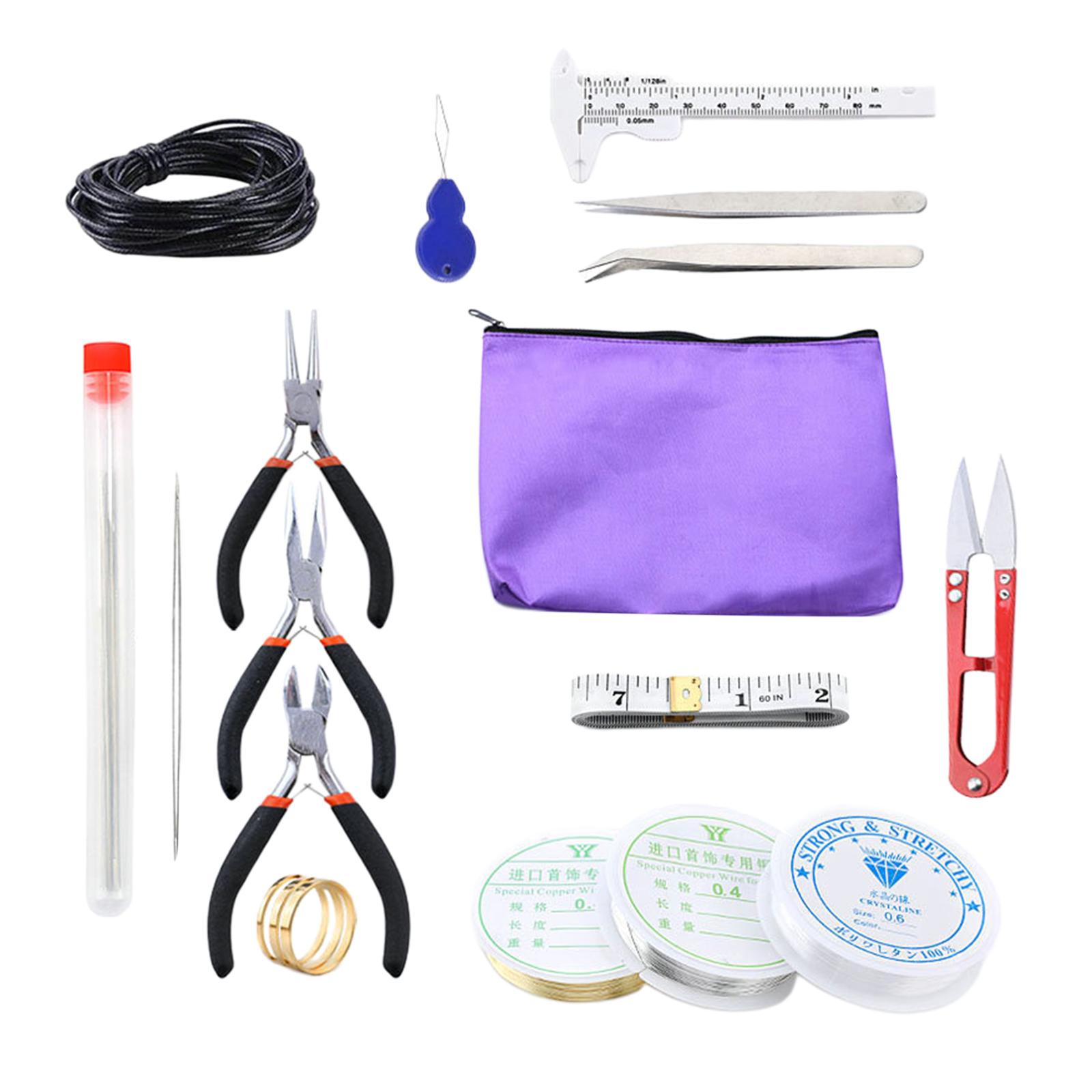 Jewelry Making Tools Kit Beading Repair Supplies Pro DIY Findings 18 Pieces