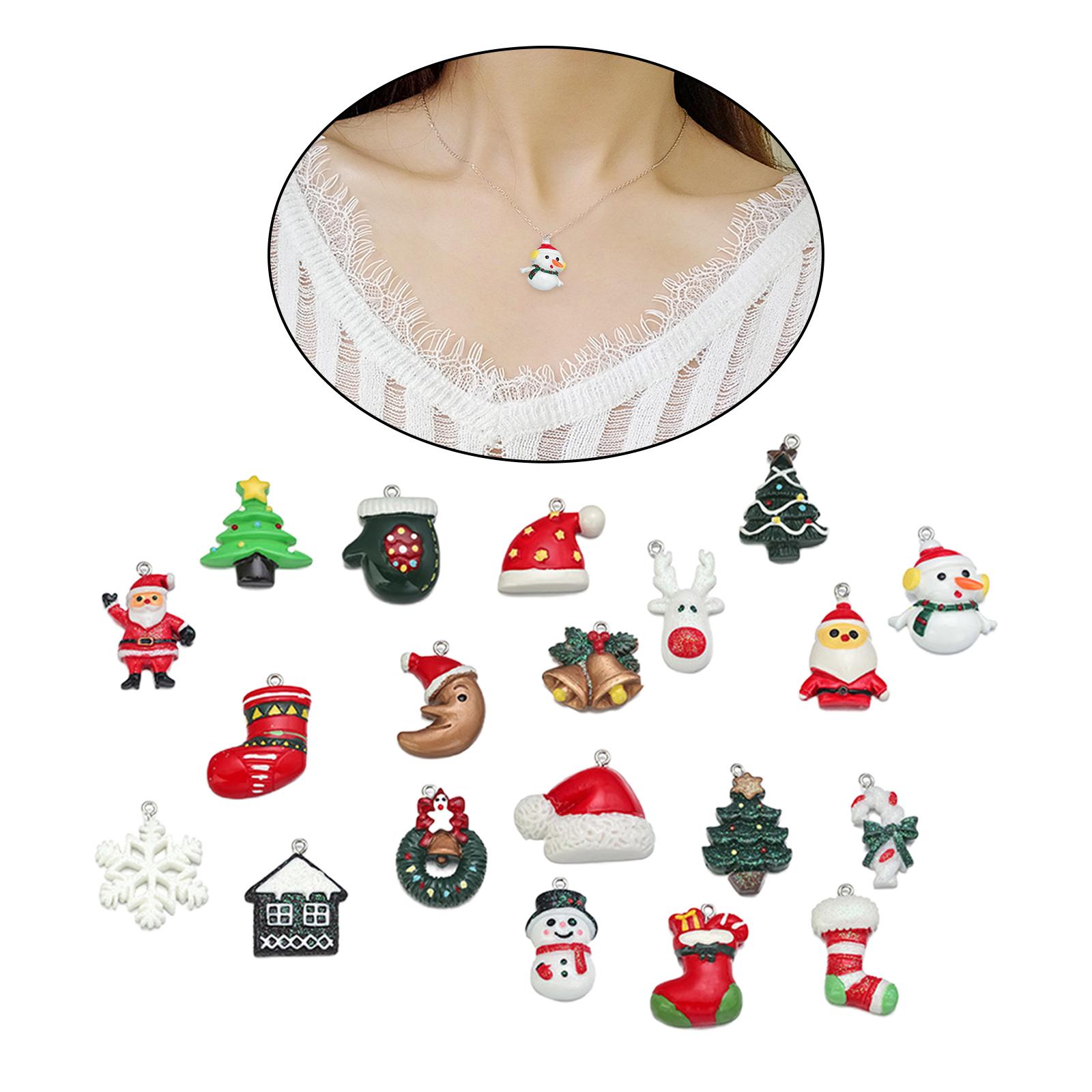 20pcs Charms Christmas Styles Pendants for Necklace Handmade Jewelry Making