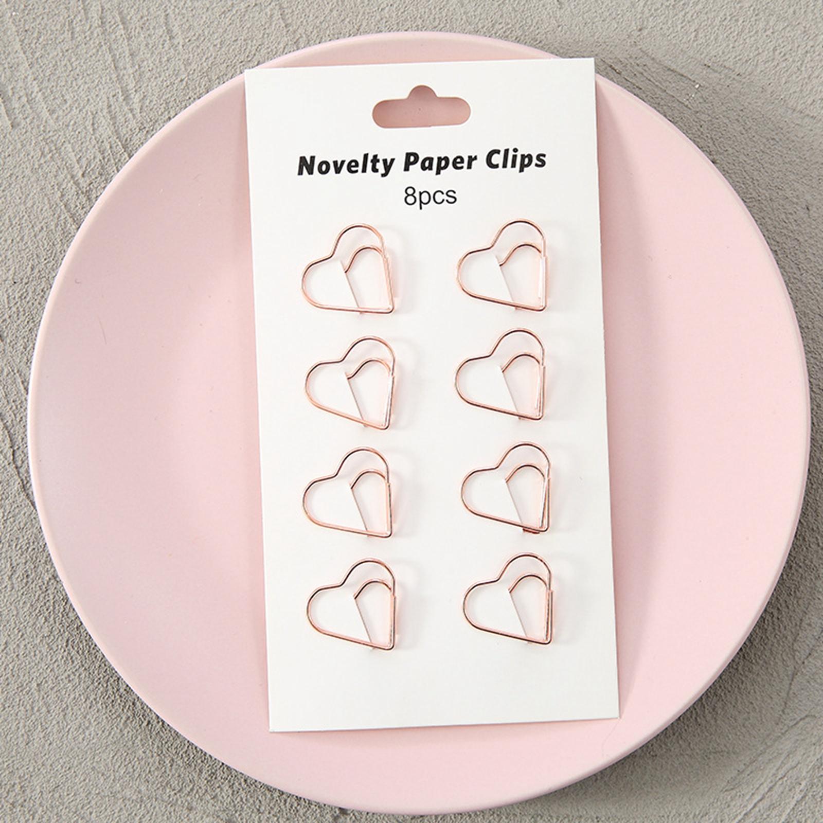 8x Novelty Paper Clips Metal Party Invitation Card Document Organization Love 
