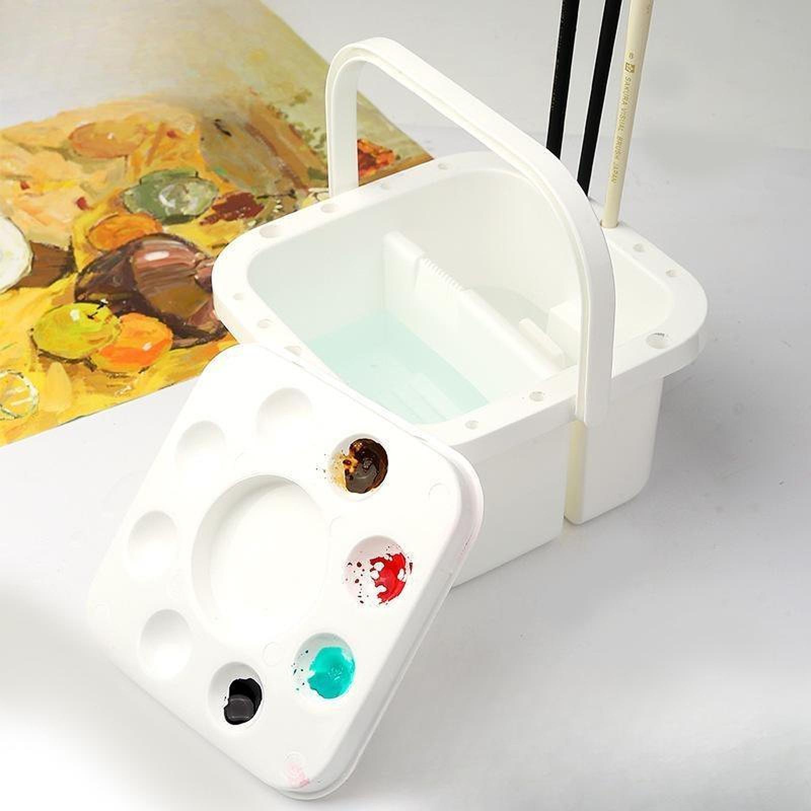 Paint Brush Washer with Palette and Handle Artist Paint Brush Cleaner Rinser