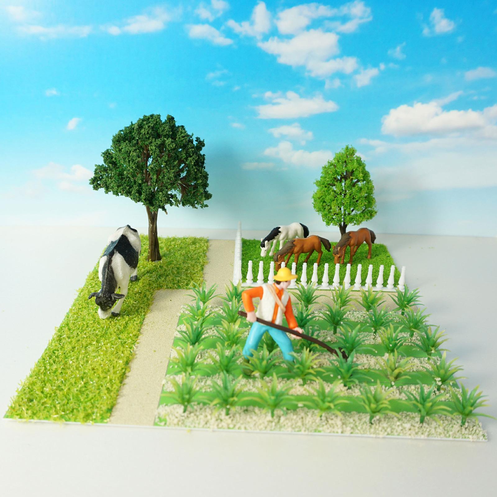 Garden Trees Scenery Landscape Interactive with Animal Accessories Miniature