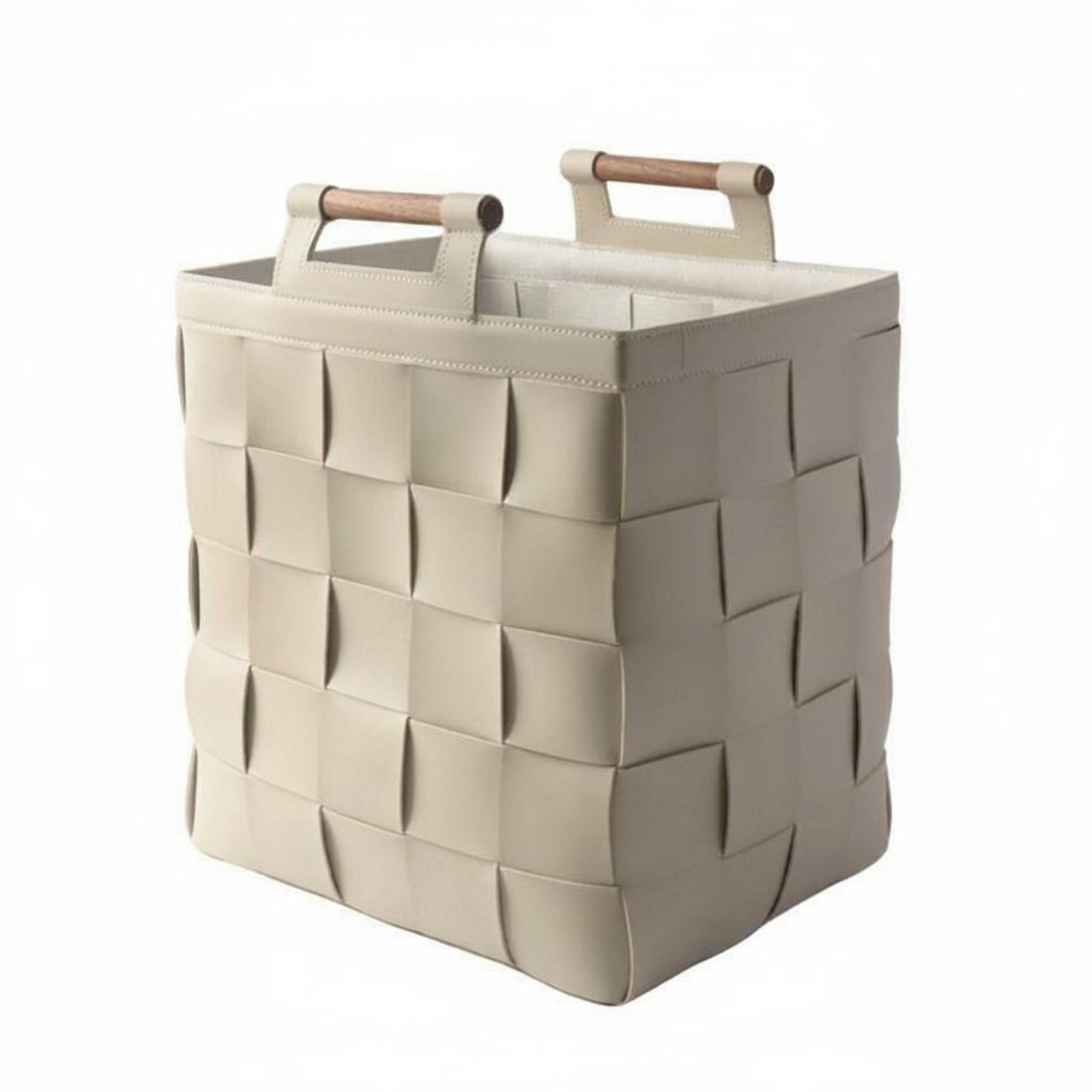 Woven Leather Laundry Hamper