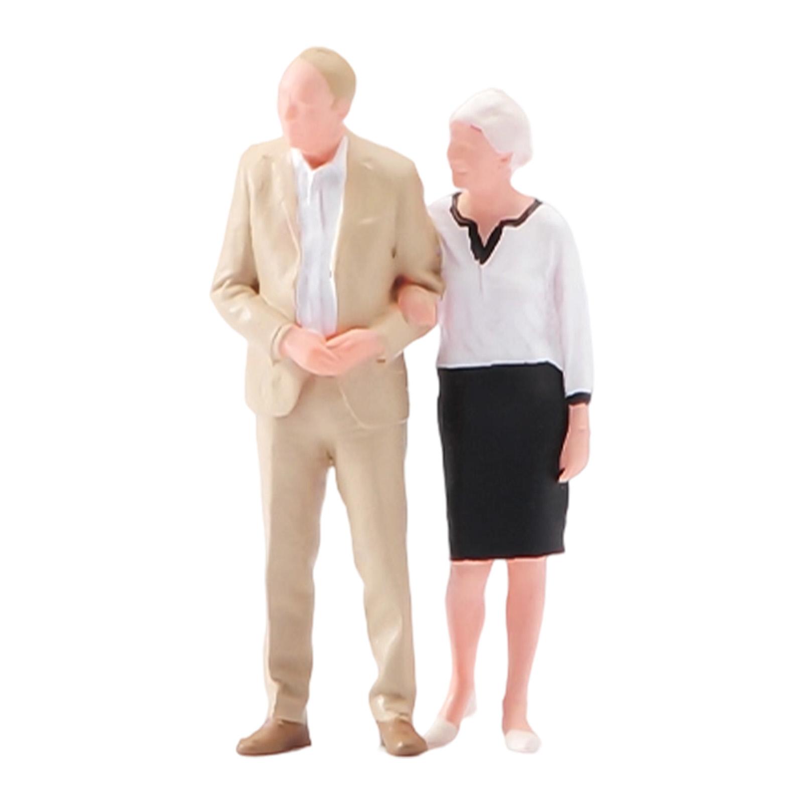 Miniature Elderly Couple Figure