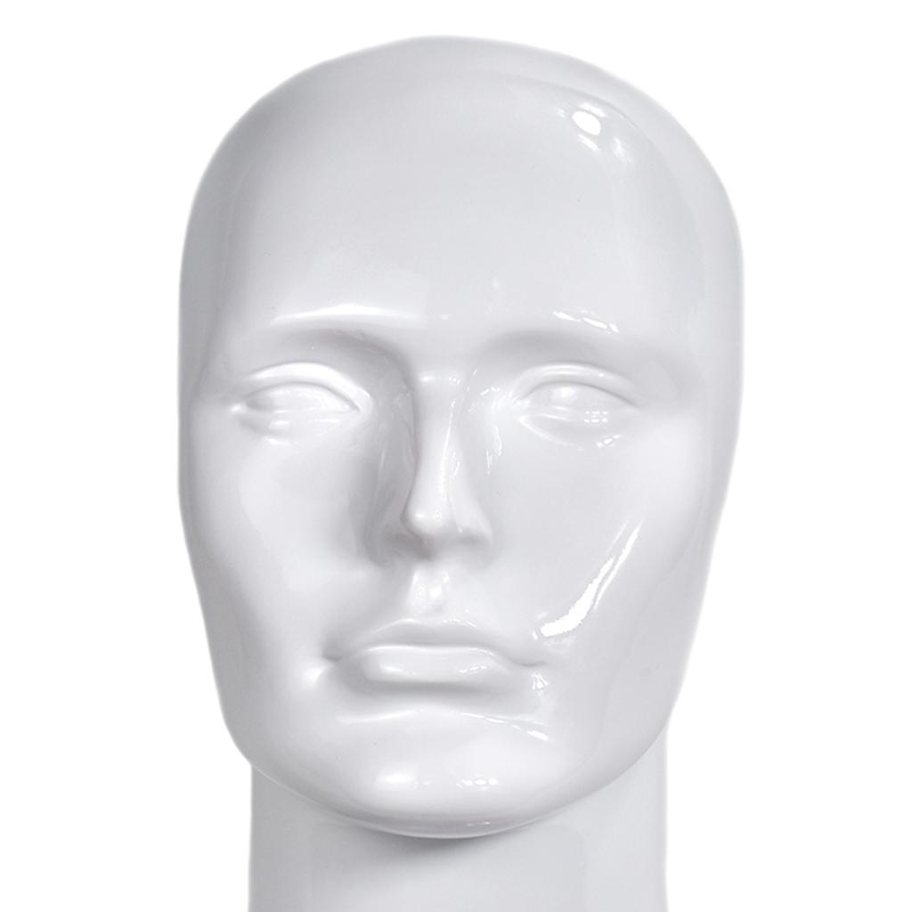 PVC Male Mannequin Head Model Hat Wig Display Stand Rack Holder White