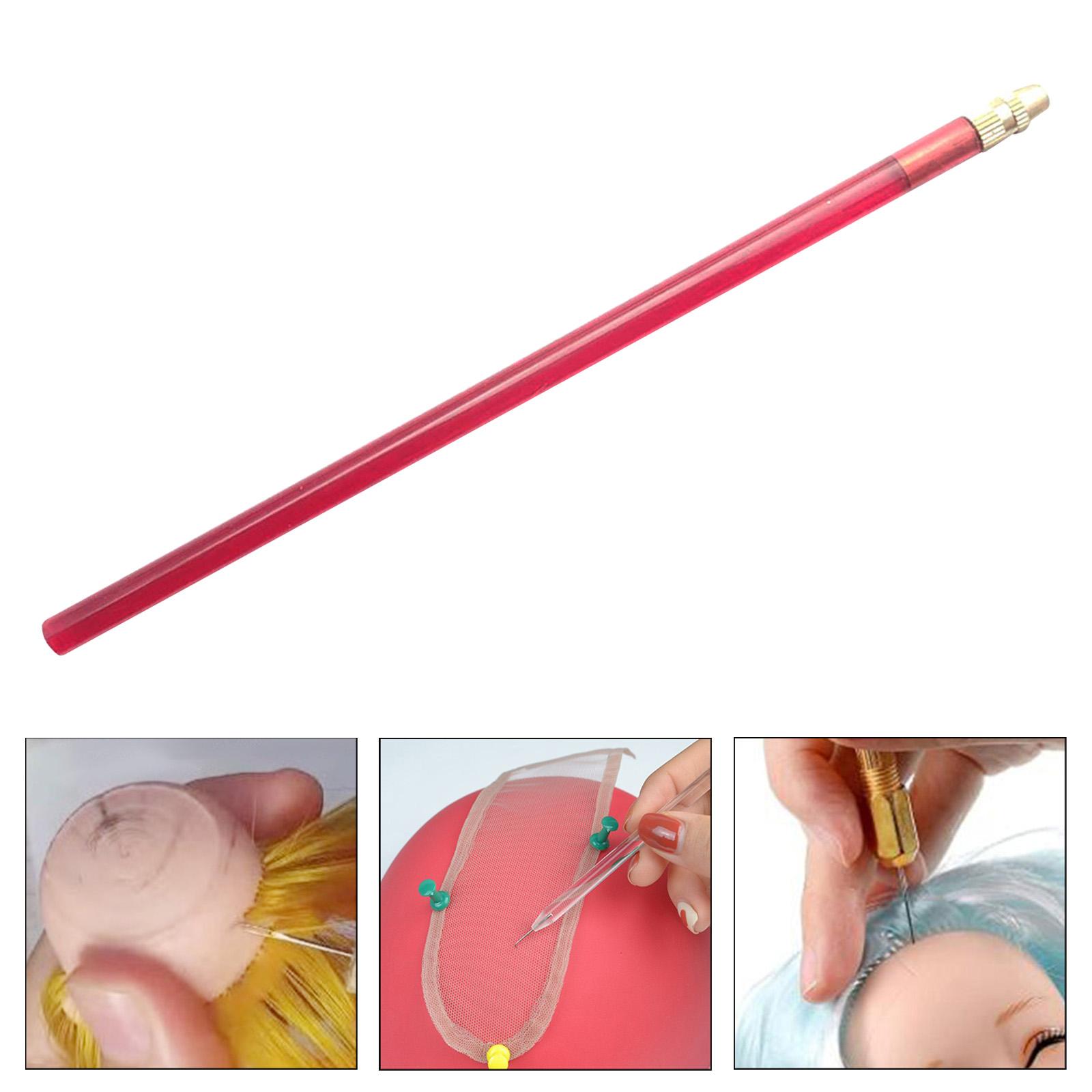Ventilating Needles Lace Wigs Knotting Hook Crochet Salon Home Use Red