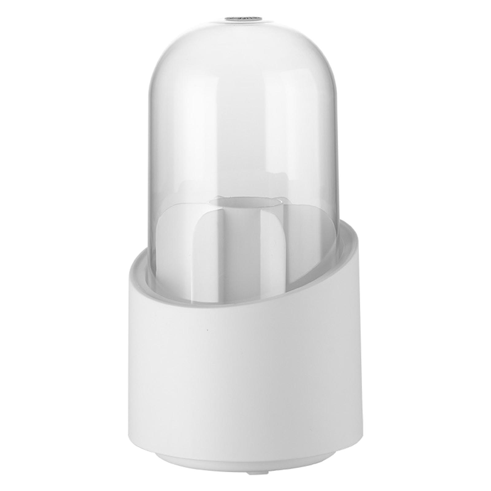 360 Degree Rotating Makeup Brush Holder Lipsticks Cosmetic   White with Lid