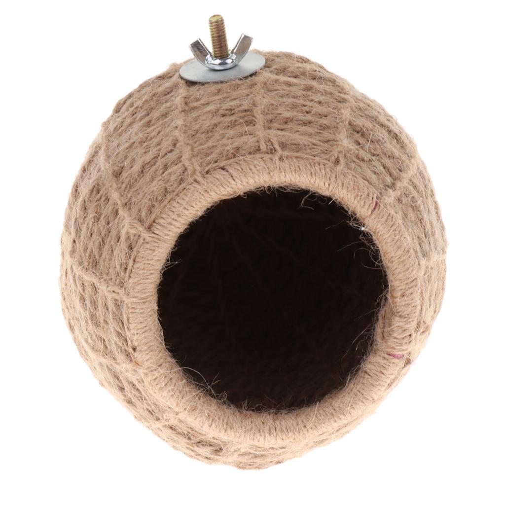 Handmade Straw Rope Birds Box Nest Breeding Parrot Swallows Cockatiels ...