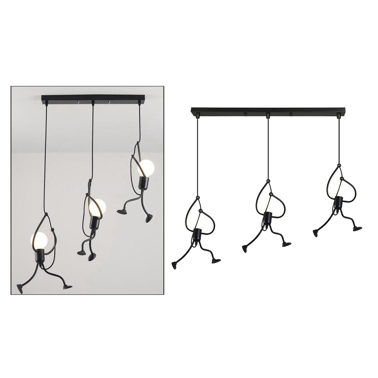 Iron Pendant Light Adjustable Rope Minimalist Hanging Lighting Industrial B