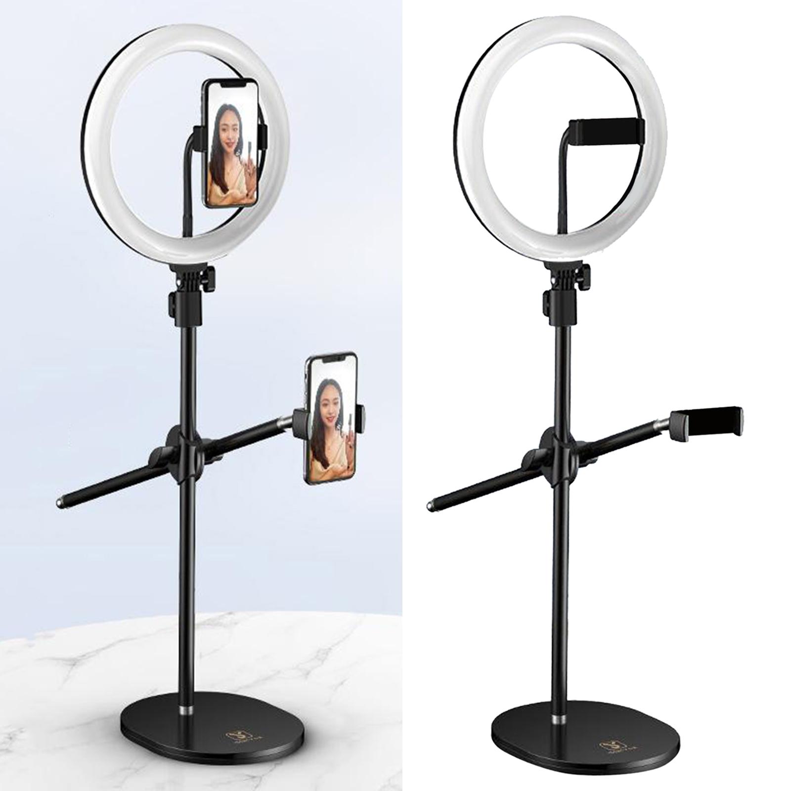 10" LED Ring Light with Stand & Phone Holder Dimmable Double Phone Holder