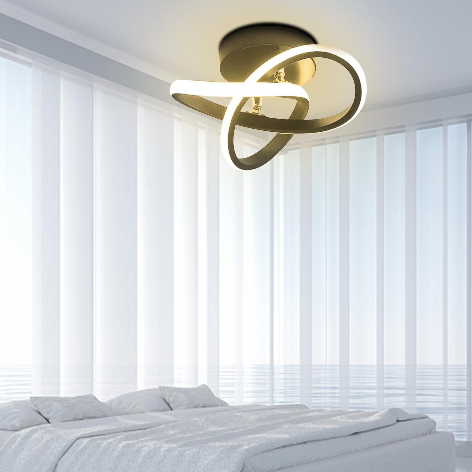 2xLED Ceiling Light Bar Lamp Room Hotel Lighting Black 24cm