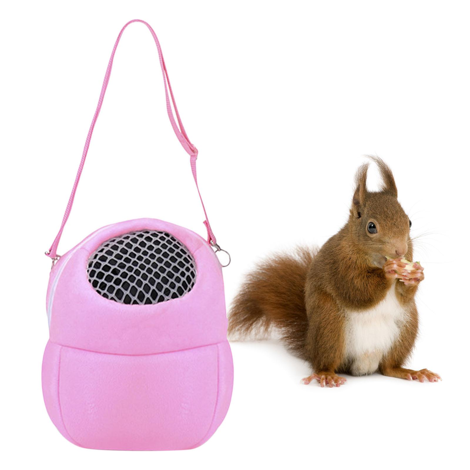 Pet Small Animal Carrier Bag Travel Warm Cage Hamster Pouch Pink 22x19cm