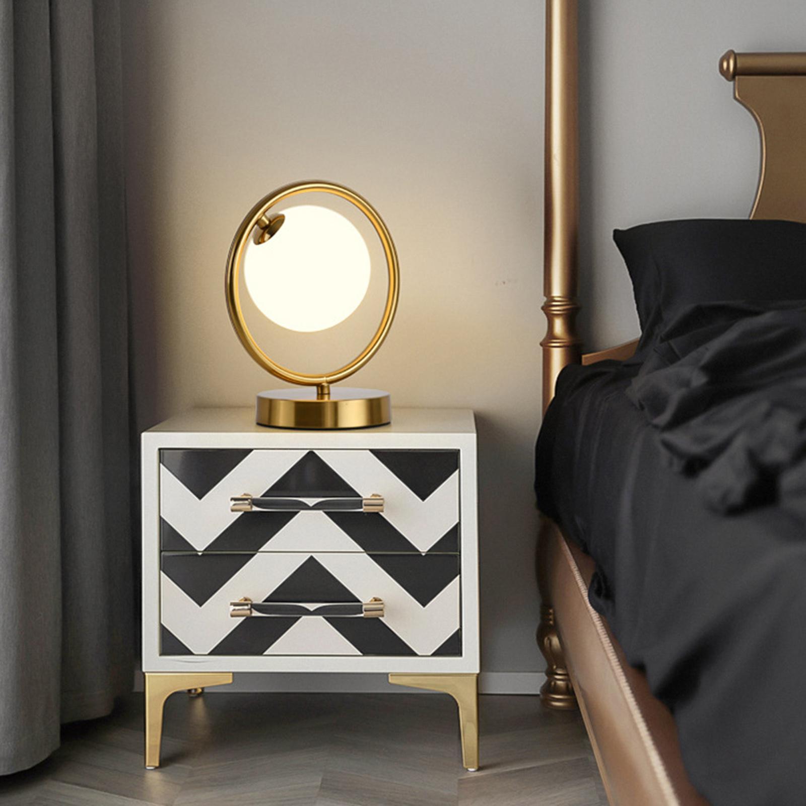 Dimmable Table Lamp Round Bedside Desk Night Light 30x15x33cm