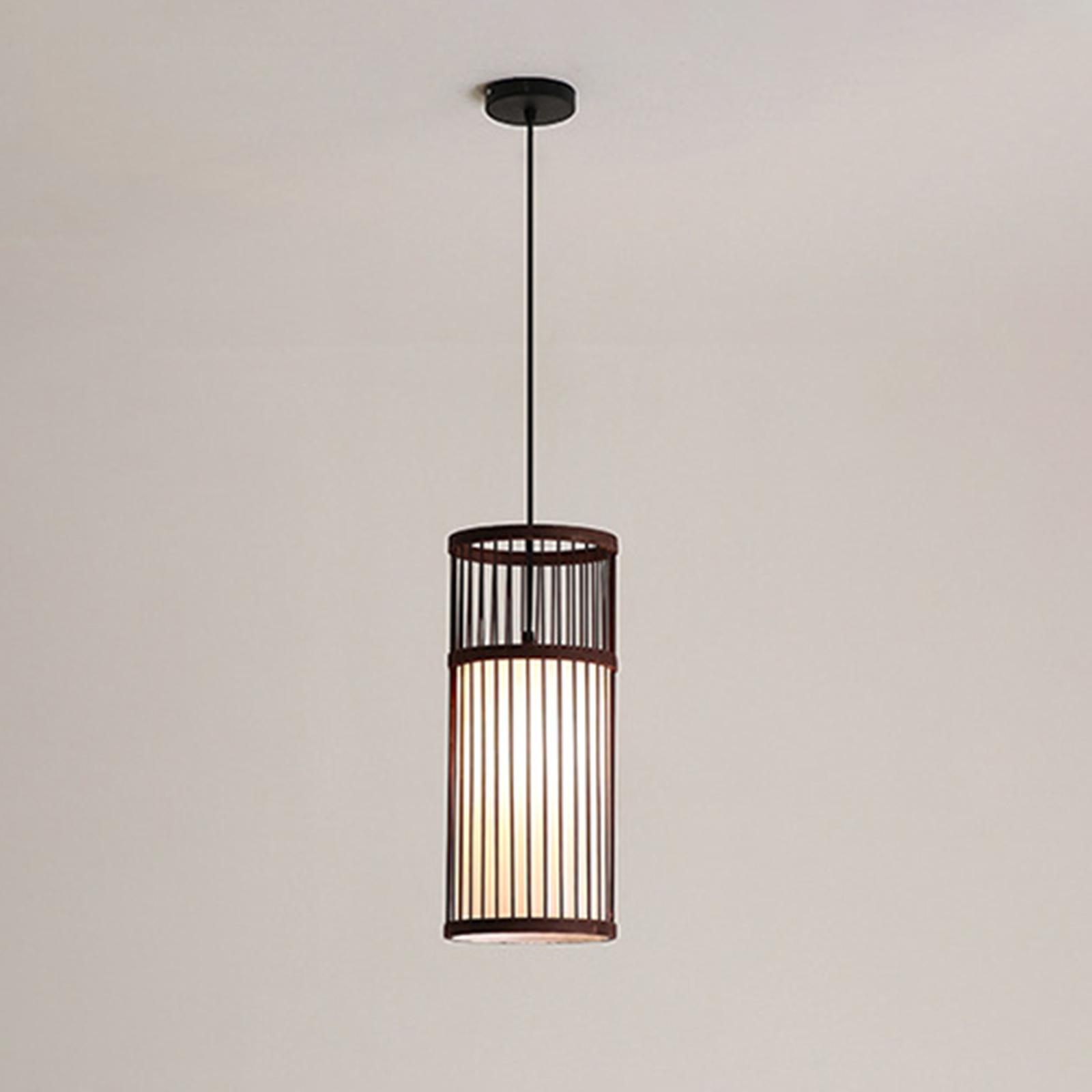 Bamboo Lamp Shade for Ceiling Light Fixture Pendant Coffee Gray 18x40CM