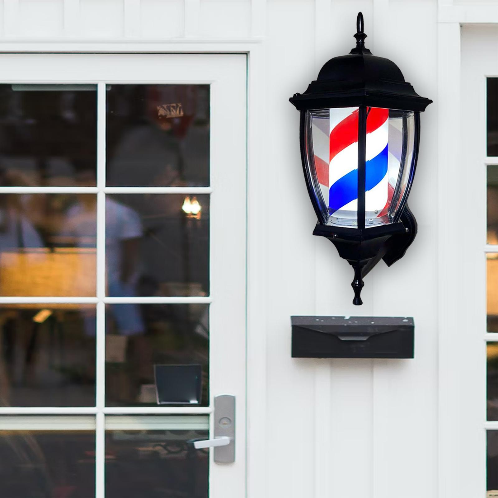 Barber Pole eu Adapter Rotating Classic Outdoor Lighting Red Stripes