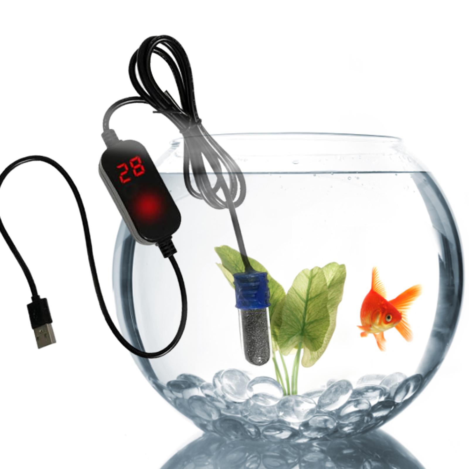 Small Fish Tank Heater Temperature Adjustable with Built in Thermometer 11W