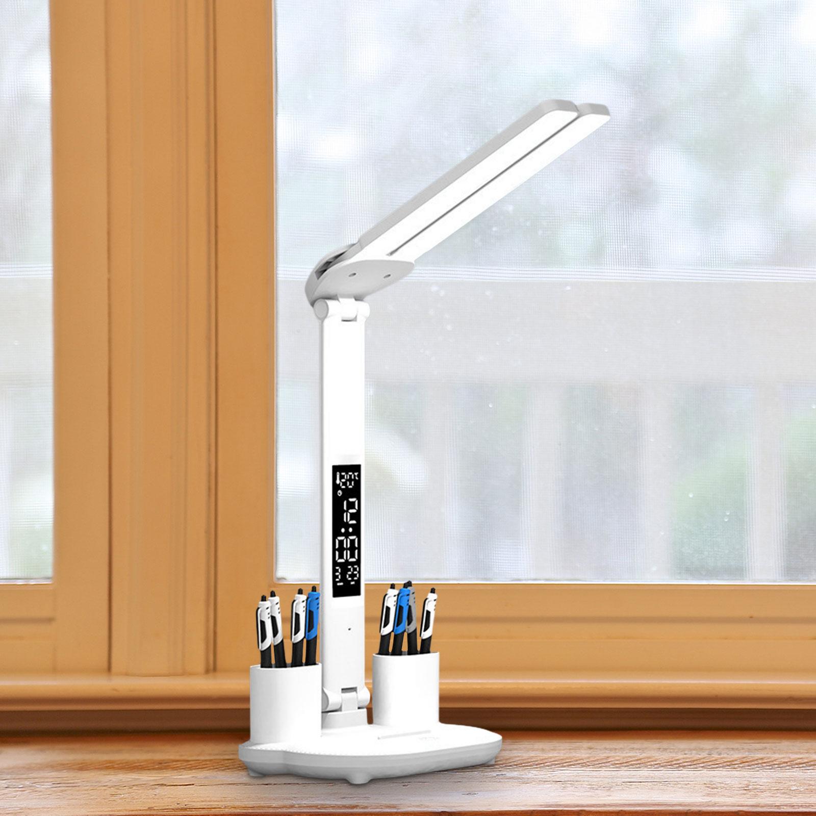 LED Desk Lamp with Pen Holder Lighting Table Lamp for Home Study Living Room